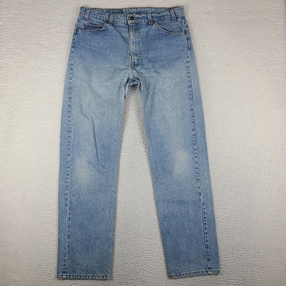 Levi's 505 Orange Tab Jeans Mens 36x33 Blue Regular Fit Straight Leg VTG USA 90s
